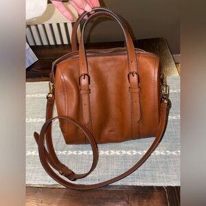 Fossil Brown Leather Carlie Mini Satchel Women Purse, New (no tags)